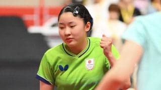 【卓球】18歳張本美和、第2Gは大差で落とす　世界１位の中国・王曼昱と激突