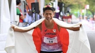 【陸上】マラソン競歩で勝木隼人が金メダル「長い方が僕は速い。後半にどんどん加速していく」