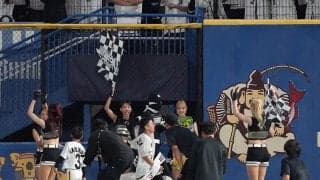 【ロッテ】角中勝也長男、イニング間イベント「DASHMAN　RACE」に登場　僅差で勝利