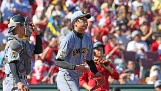 マジック１の阪神　才木が投手・森下のヒットから３連打で先制許す