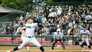 横浜・織田投手の投球に歓声　全国の強豪を見ようとはるか夢満員