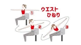 脇腹を引き締める！ウエストを意識してひねりましょう