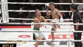 試合終了ゴングと同時に “戦慄”の左ハイカウンター