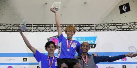 緒方良行が二冠！田中修太は初優勝「IFSC世界ユース選手権リード」