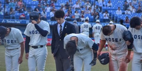 菅野粘り切れず今季4敗目 打線も主将の一発で完封負けは阻止したものの好機に1本が出ず早大エースの小島に完敗