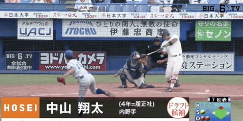 【プロ志望届提出選手プレー集 #3 】法政大学 中山翔太