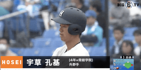 【BIG6.TV春季チームMVP】法大・宇草孔基(④常総学院)