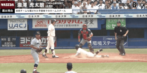 【BIG6.TV ベストナイン♢カメラマン編】外野手 早大・瀧澤虎太朗(③山梨学院)