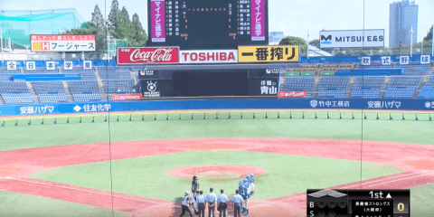 マクドナルド・トーナメント3回戦 明治神宮野球場 1試合目 長曽根ストロングス vs. 豊上ジュニアーズ