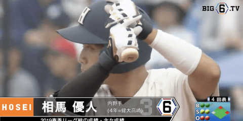 ＜恐怖の8番＞法大・相馬優人(④健大高崎)