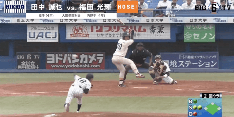 ＜大学最後の大阪桐蔭対決！＞立大・田中誠也(④大阪桐蔭)、法大・福田光輝(④大阪桐蔭)