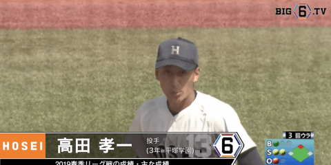 ＜投打で大車輪の活躍！＞法大・高田孝一(③平塚学園)