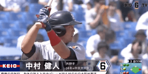 ＜プロ志望届提出＞ 慶應義塾大学・中村 健人(④中京大中京)