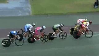 自転車（全国）JCSPAジュニアサイクルスポーツ大会　２日目（男子ケイリン１／２決勝）