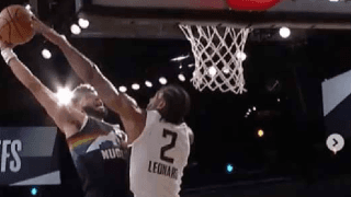 レナードが“中指一本ブロック”　終盤に見せた超一流のワザを解剖「これは凄い世界」【NBAバズ動画解剖】