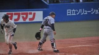 緊迫した投手戦を繰り広げるも、最終回に失点し優勝を逃す フレッシュトーナメント決勝 明大戦