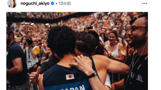 🇫🇷パリ五輪への切符、一番乗り❣️楢﨑智亜、妻💖野口啓代も抱擁で祝福