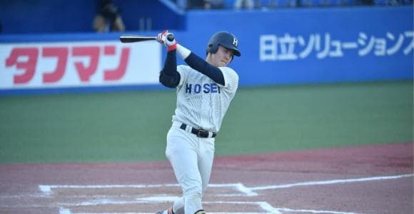 ドラフト指名も、打率はリーグ最下位「情けない」　法大・岡田悠希が復活の2安打