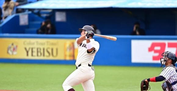 怪我を乗り越えリーグ戦初アーチ　“山梨のデスパイネ”早大・野村健太が本領発揮