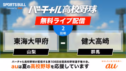 夏の甲子園
2回戦 東海大甲府 - 健大高崎