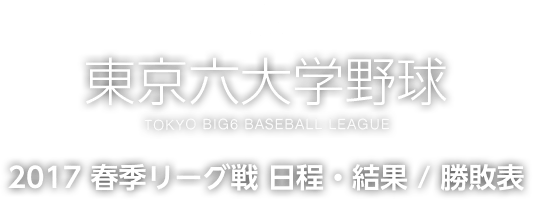 東京六大学野球 2017 春季リーグ戦 日程・結果 / 勝敗表